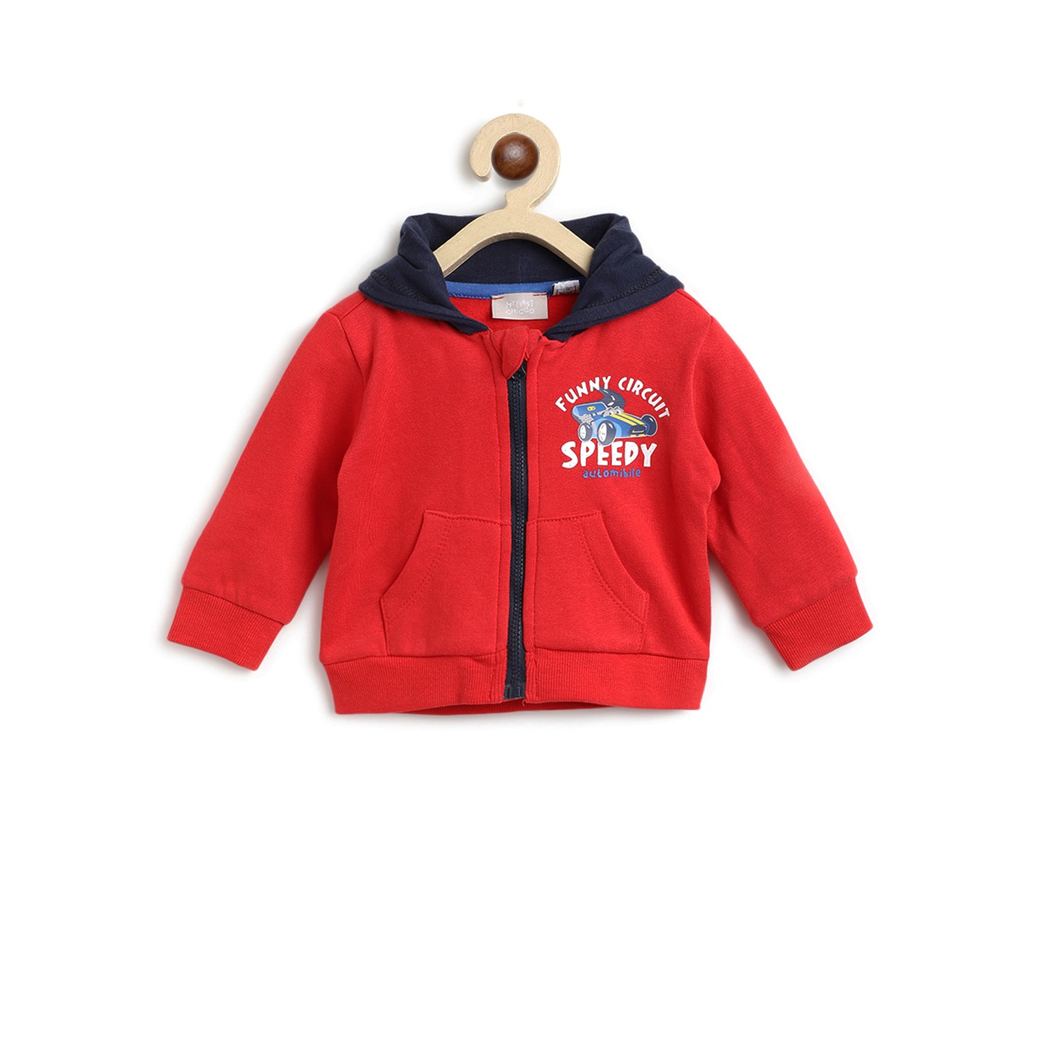 Boys Fleece Cardigan-Red